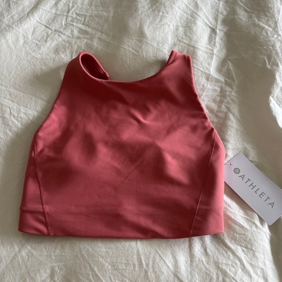 New Athleta M Flex Spacer Tipped Bra Natural Rose small D-DD - Picture 3 of 5